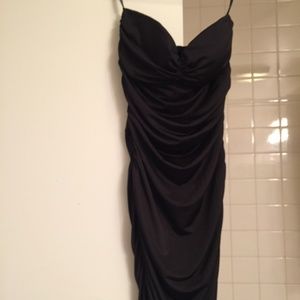 strapless open back bodycon mini dress